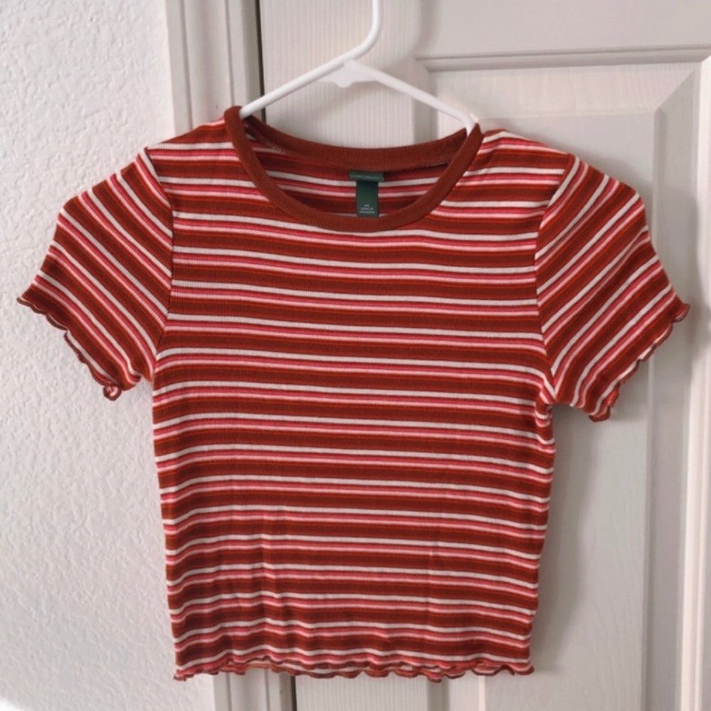Wild Fable Short Sleeve Lettuce Edge Crop T-Shirt
